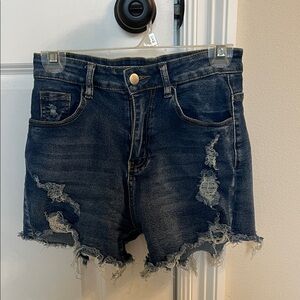 Distressed Denim Women Shorts